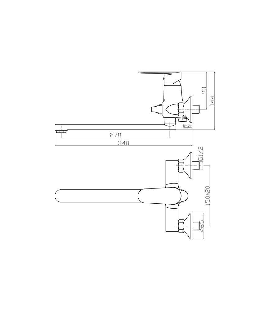 Смеситель для ванны Agger Splendid A0921100